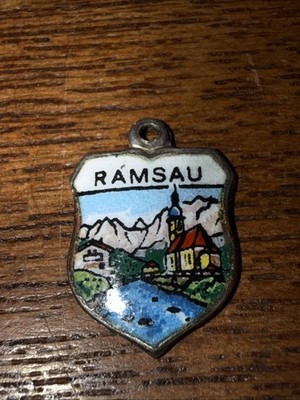 Anhänger Bettelarmband Ramsau Emaille 800 Silber gepunzt Charm