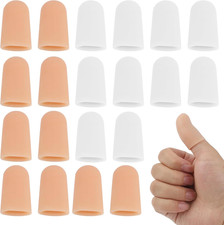20 Pcs Gel Finger Cots Protector, Silicone Finger Protector Sleeve Support, W...