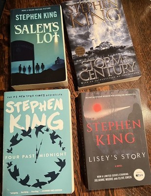 Stephen King LOT-4 Books: Salem Lot, Lisey s Story, Four Past Midnight, Storm 