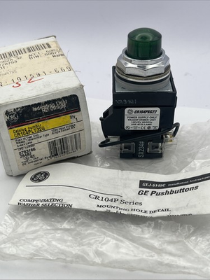 #ad NEW GE CR104PXG22 PUSH TO TEST GREEN 120V CR104PLT32G W 1 NO 1 NC CONTACTS $116.99