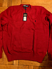 Polo Ralph Lauren Men  s Pima Cotton Crewneck Pullover Red Size L NOS