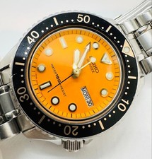 Seiko Diver Watch 6458 600A Orange Quartz Mens Wristwatch Cal 6458