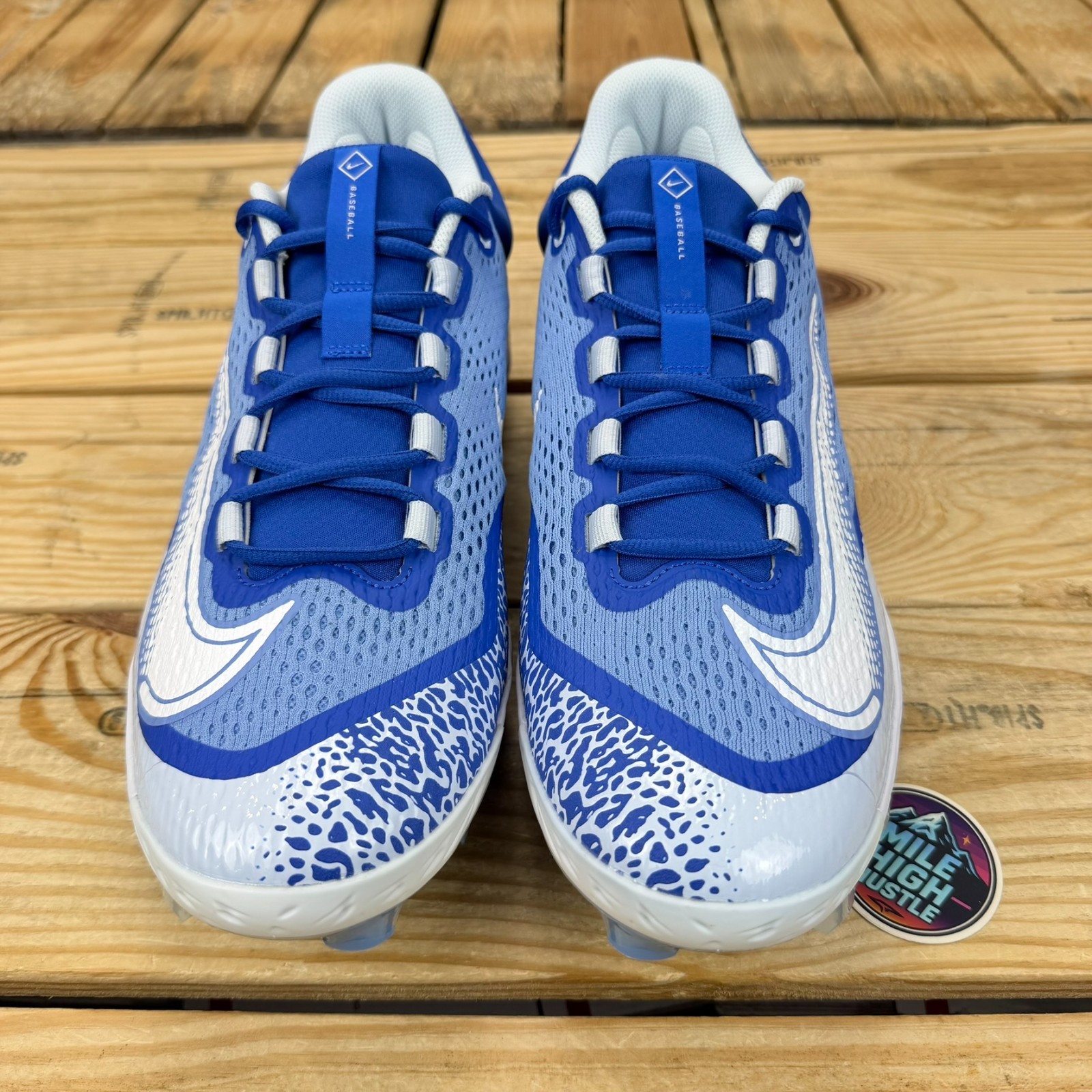 Nike Alpha Huarache Elite 4 Low MCS Baseball Cleats Blue Mens Sizes