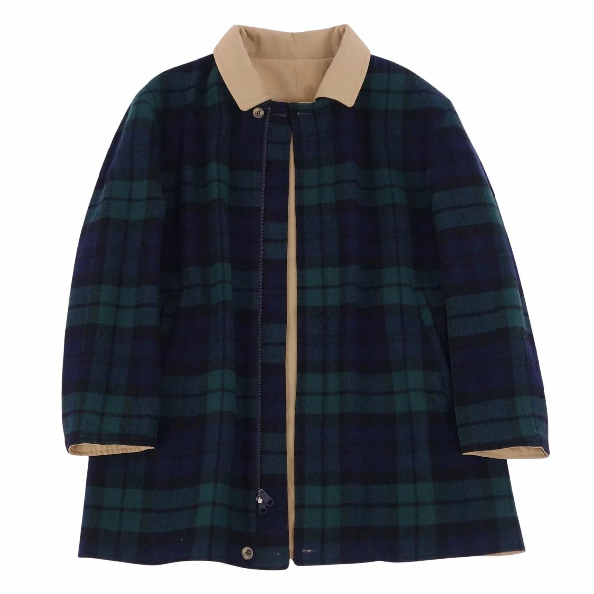 PENDLETON Reversible Long Coat - Fly Front / Soli… - image 2
