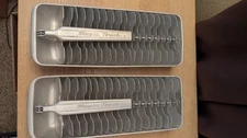Pair of Vintage Magic Touch Ice Slice Aluminum Ice Cube Tray 38 Slots 