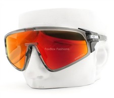 Oakley Latch Panel Sunglasses Crystal Gray Prizm Ruby OO9404-0435 with Pouch