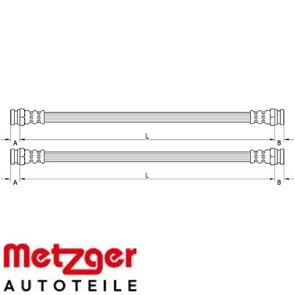 2X Bremsschlauch Metzger 4118448 2 BremsschläUche Rechts Links Hinten FüR Fiat-image