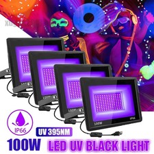 4PCS UV Black Light 100W Bar UV LED Stage Blacklight Party DJ Club for Halloween