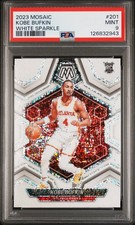 2023 PANINI MOSAIC WHITE SPARKLE #201 KOBE BUFKIN PSA 9