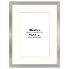 Cornice portafoto argento 30x40 cm con passe-partout