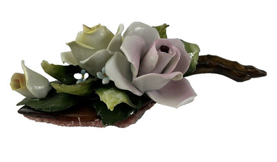 Vintage Porcelain Bone China Roses Flowers On Twig Maybe Royal Staffordshire??