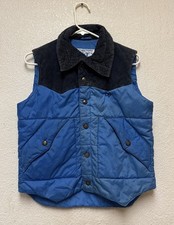 Vintage OP Ocean Pacific Weather Wear Corduroy Blue Ski Vest Sz L Flaws