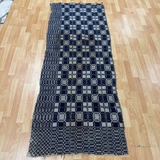 Antique hand-woven Jacquard textile coverlet ...