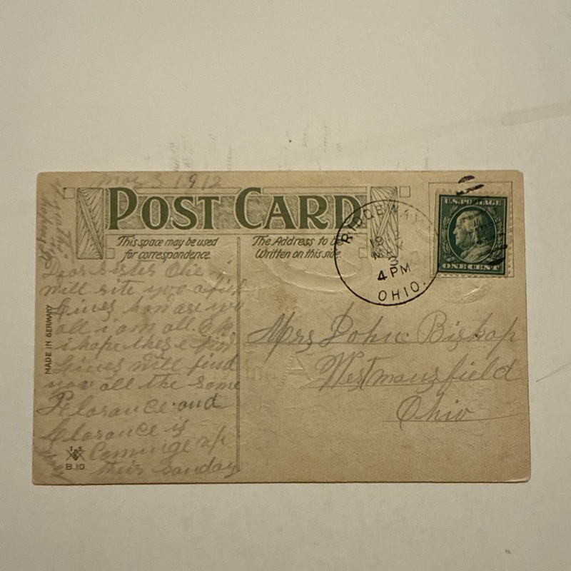 OHIO-Ridgeway, Hardin County (1865-Date) 1912 Cancel