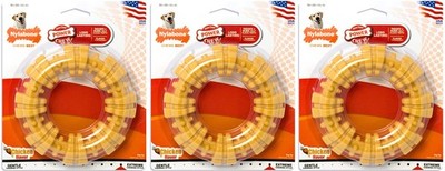 Nylabone Dura Chew Large Textured Ring Dog Chews, Chicken Flavor, Pack Of 3 NA