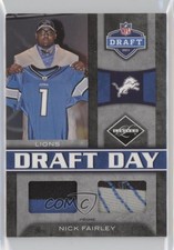2011 Panini Limited Draft Day Materials Combos Prime 8/25 Nick Fairley #9 z5i