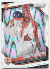 2025 Panini Prizm WNBA #150 Saniya Rivers White Seismic Prizms Connecticut Sun