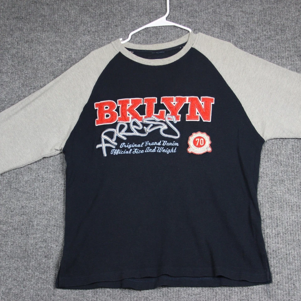 Y2K Brooklyn Xpress Long Sleeve Shirt Mens L Thermal Skater Hip Hop Streetwear - Image 2 of 4