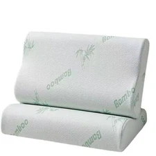 Knitted Pillow Memory Foam Neck Support Pillow w/ Removable Cover Ergonomic Pad