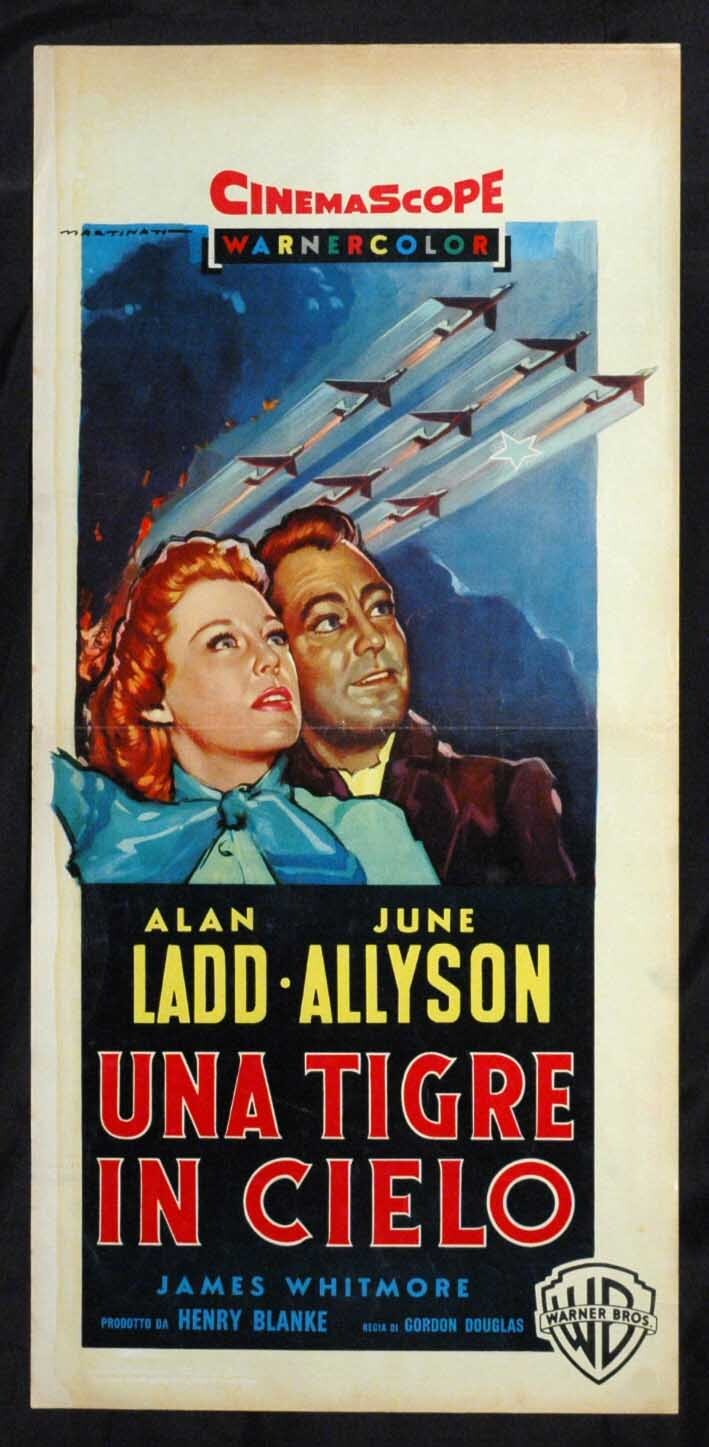 Locandina originale film Una tigre in cielo (1955) - Regia di Gordon Douglas