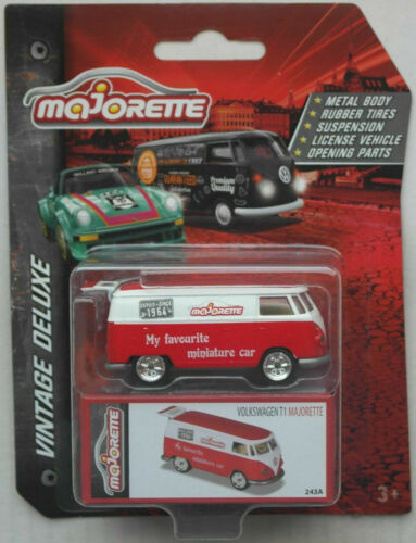 Majorette Vintage Deluxe VW Bus T1 Kasten rot/weiß My fav miniature car Neu/OVP - Bild 1 von 4