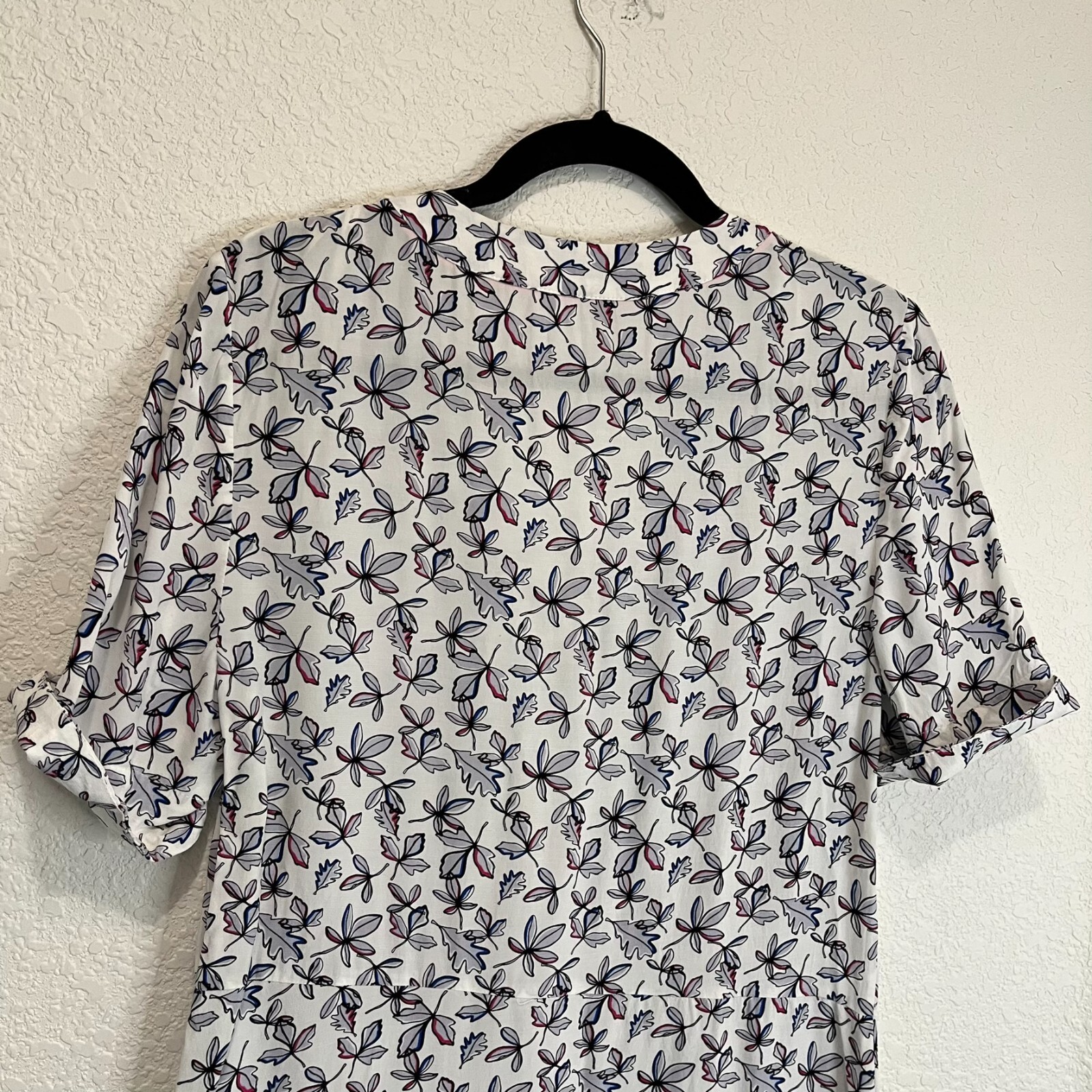 Tommy Hilfiger V Neck Faux Wrap Floral White Navy Pink Viscose Dress Womens Sz 6 thumbnail 6