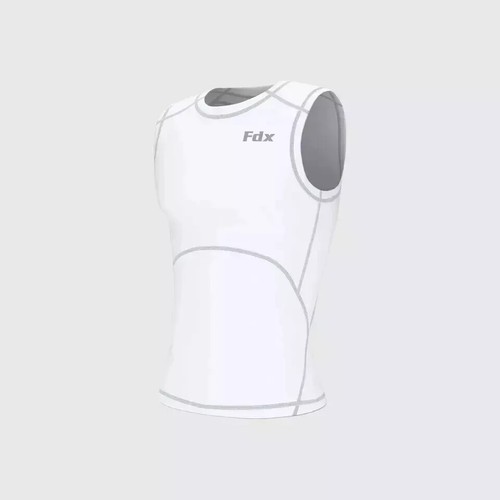FDX Herren Compression Armour Base Layer Top Ärmellos Thermo Gym Sport Shirt - Bild 7 von 9