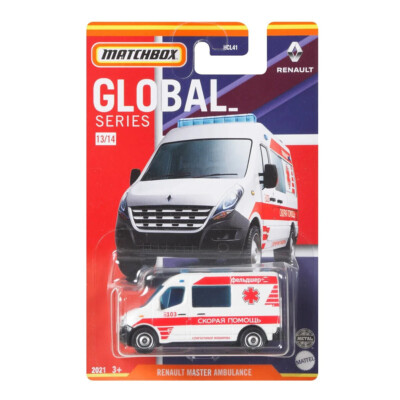Matchbox 2021 Global Series 13/14 Renault Master Russian Ambulance White Red