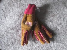 Shetland Riding Gloves Pink/Brown Age 8