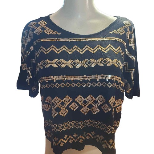 Forever 21 sequined cropped short sleeved tee