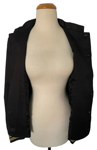 Marching Band Jacket Unisex M Black Gold Lame Trim Rhinestone Button Cosplay VTG - Picture 12 of 15