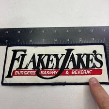 Vtg LARGE As-Is-Missing-Letters FLAKEY JAKES BURGERS BAKERY BEVERAGE Patch 57SR
