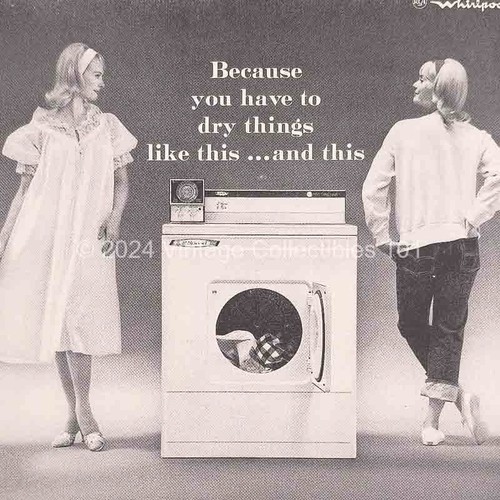 1962 RCA Whirlpool 2 Speed Dryer Model LJD-42 art photo decor vintage print ad - Picture 9 of 11