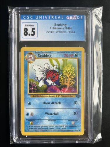 Seaking Pokemon 1999 Jungle Unlimited 46/64 CGC 8.5 NM/Mint + - Picture 1 of 4