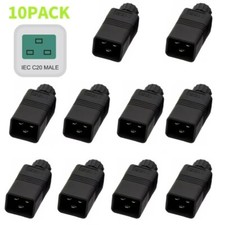  10PACK IEC320 C20 Male Rewirable DIY Power Plug Adapter 16A 125V/250V Connector