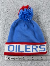 Edmonton Oilers Beanie Toque Adult One Size Blue Acrylic Mitchell  Ness NHL Pom