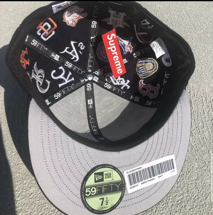 Supreme MLB New Era Hat Navy Size 7 1/2 *DEAD STOCK* *IN HAND* SS20