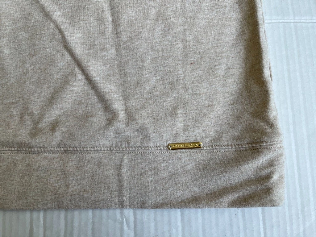 OFF WHITE Felpa donna Michael Kors stringata davanti con cappuccio taglia grande colore panna