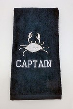 Personalized Embroidered Golf/Bowling Towel The Crab
