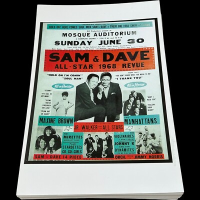 Mosque Auditorium, Sam And Dave 1968, Maxine Brown Poster 11 x 17