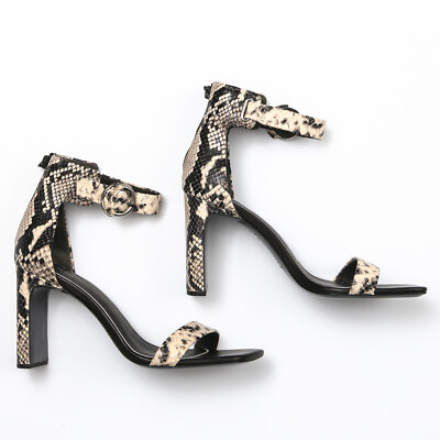 Rag Bone Ellis Ivory/Black Ankle Strap Sandal Heels Size 39 EU