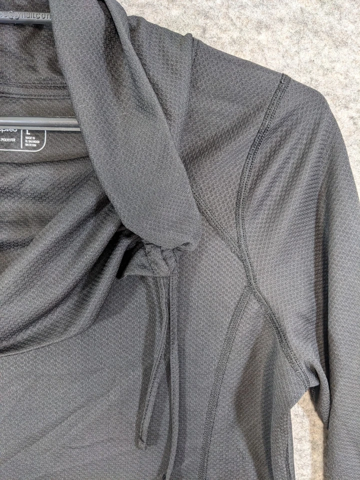 Top Be Inspired para mujer grande negro ligero ajustado manga larga capucha cuello Foto 2 de 4