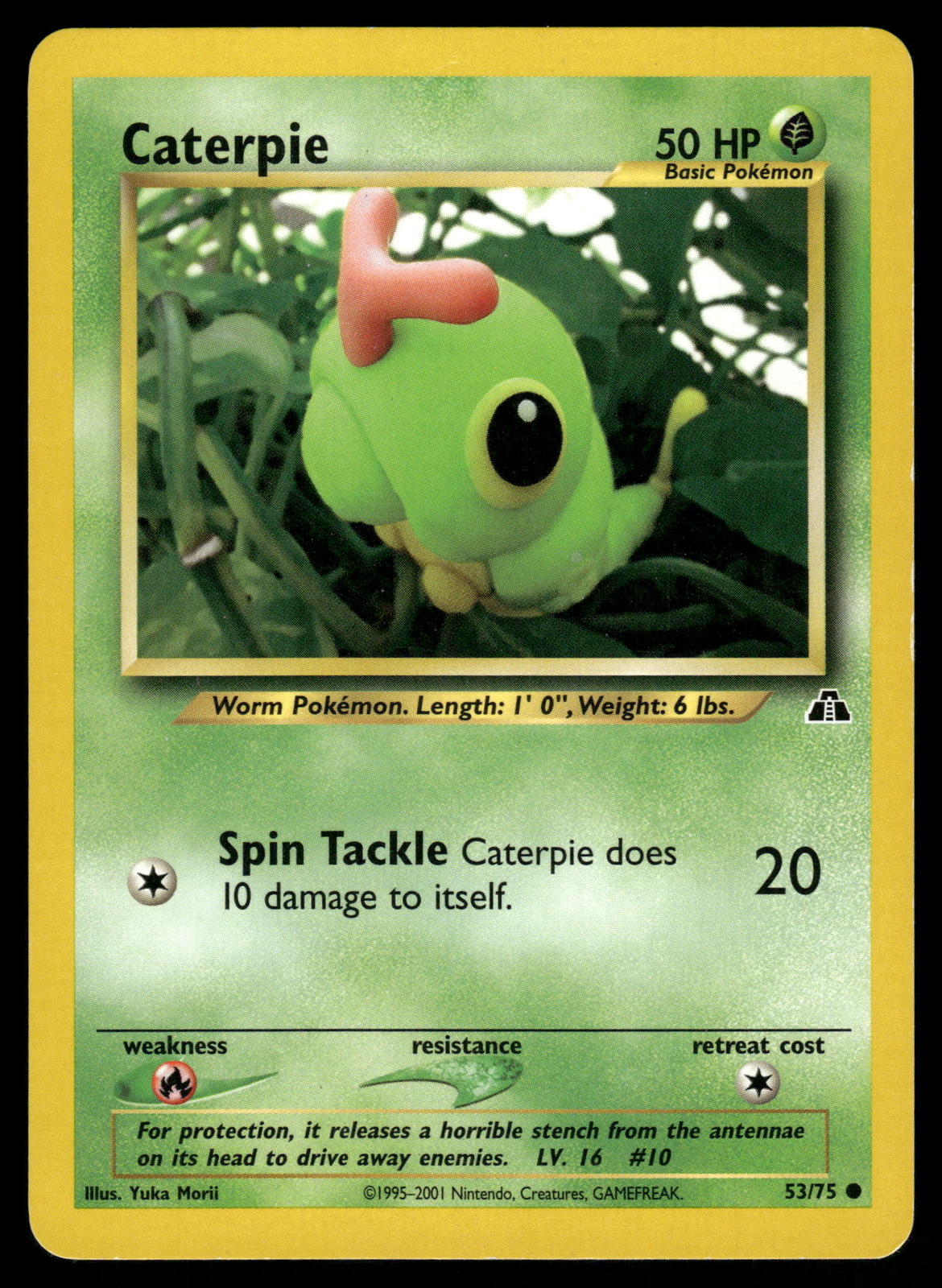 Caterpie MP 53/75 Neo Discovery Pokemon Card