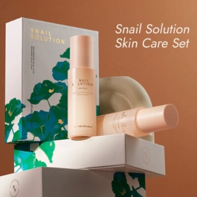 NATURE REPUBLIC Schneckenlösung Hautpflege 4 Artikel Set Skin Booster + Emuls...