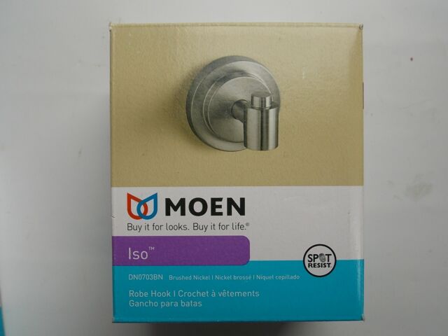 Moen DN0703BN Brushed Nickel Robe Hook From The Iso Collection - Spot Resistant