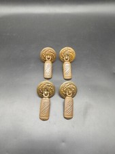 Set Of 4 Original Art Deco Drawer Handles Steel C1931 Cabinet Drop Handles
