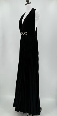 Halston Heritage Dresses | Halston Heritage Black Pleated Skirt Evening Gown Nwt Size 8 | Color: Black | Size: 8