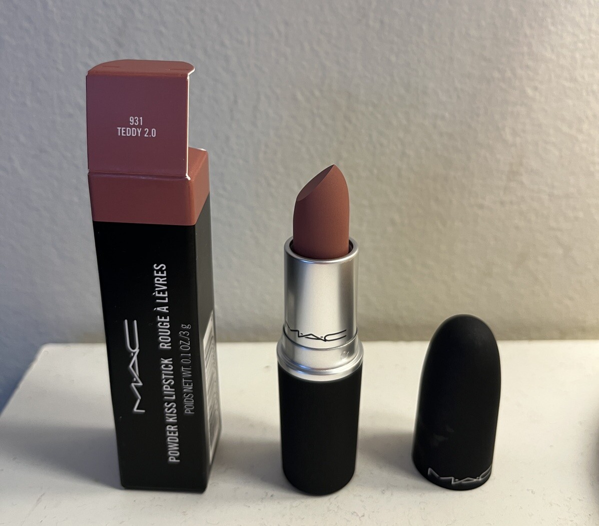 MAC Powder Kiss Lipstick in 931 Teddy 2.0 - Deep Tone Beige Full Size Authentic