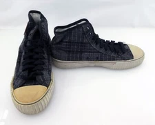 PF Flyers Shoes Center Reissue Hi Plaid Gray Sneaker Mismatched 9/8