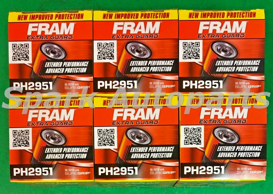 Estuche de 6 filtros de aceite de motor - protector adicional FRAM PH2951 para SUZUKI XL-7, CHEVROLET Foto 3 de 3